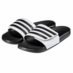 Womens Adidas Unisex White Black Slide Sandals NEW